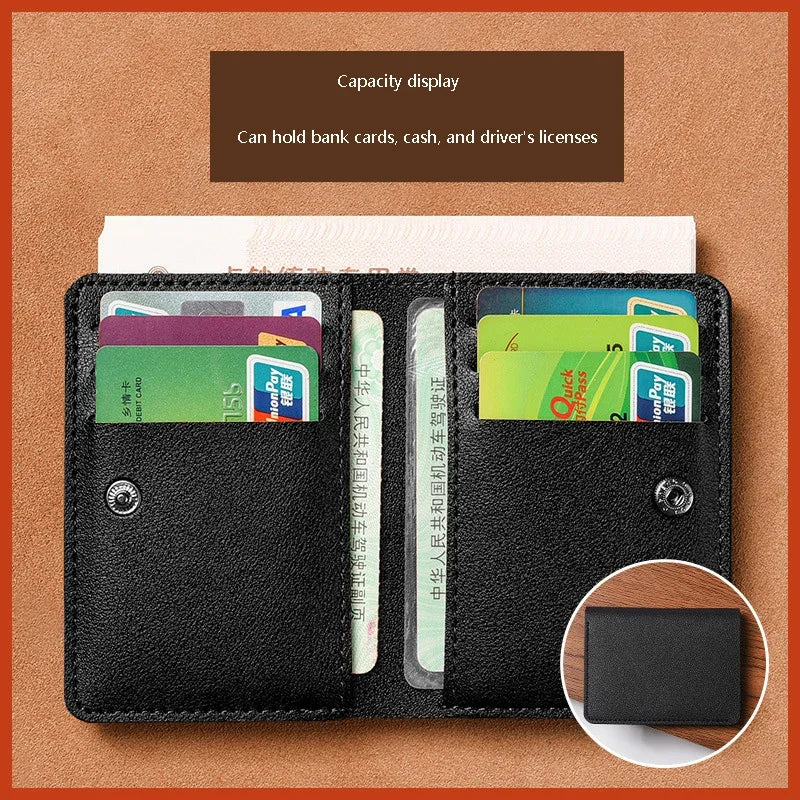 Compact Leather Card Wallet for Men and Women | Minimalist Everyday Carry additional angle