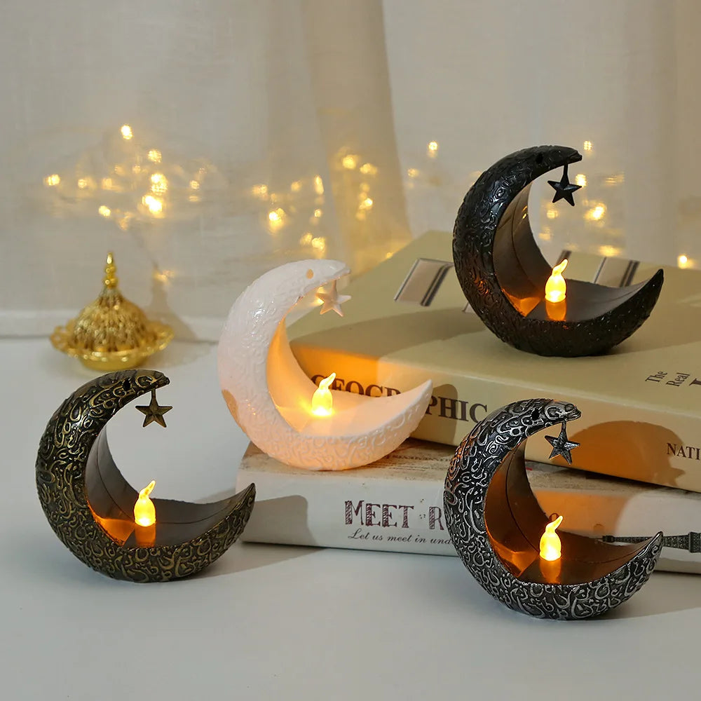 LED Star Moon Candlestick Light | Ramadan Decoration with Castle Wind Lamp lifestyle view