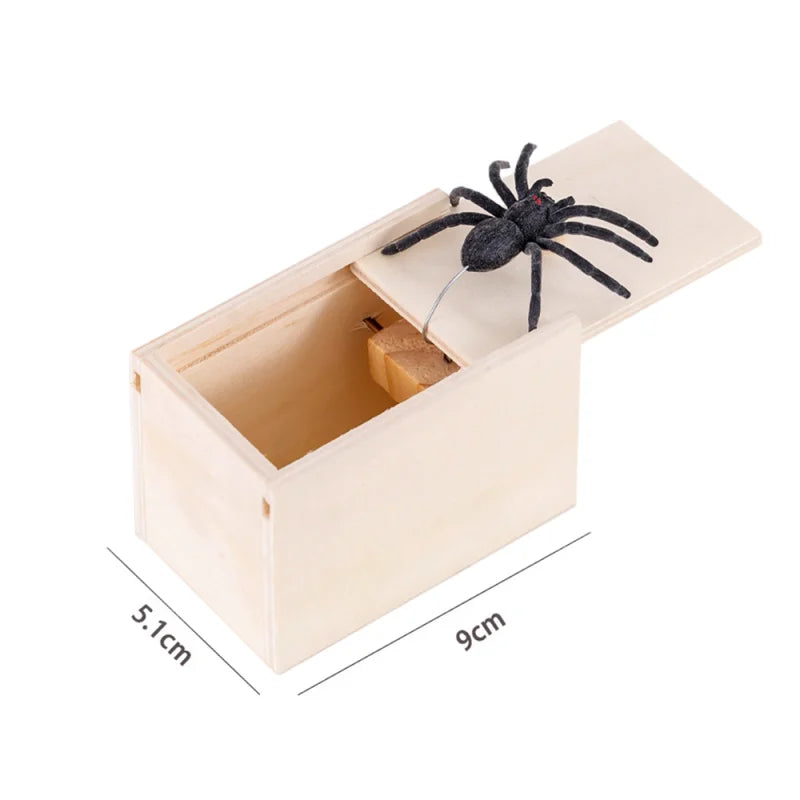 Trick Spider Funny Scare Box Wooden Hidden Box Quality Prank Wooden Scare Box Fun G additional angle