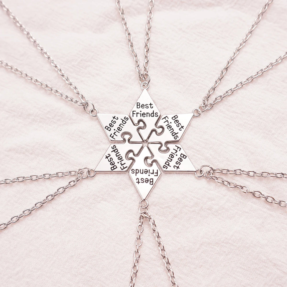 Friendship Pendant Necklace Set for Women | 6 Pcs BFF Jewelry Gift alternate view