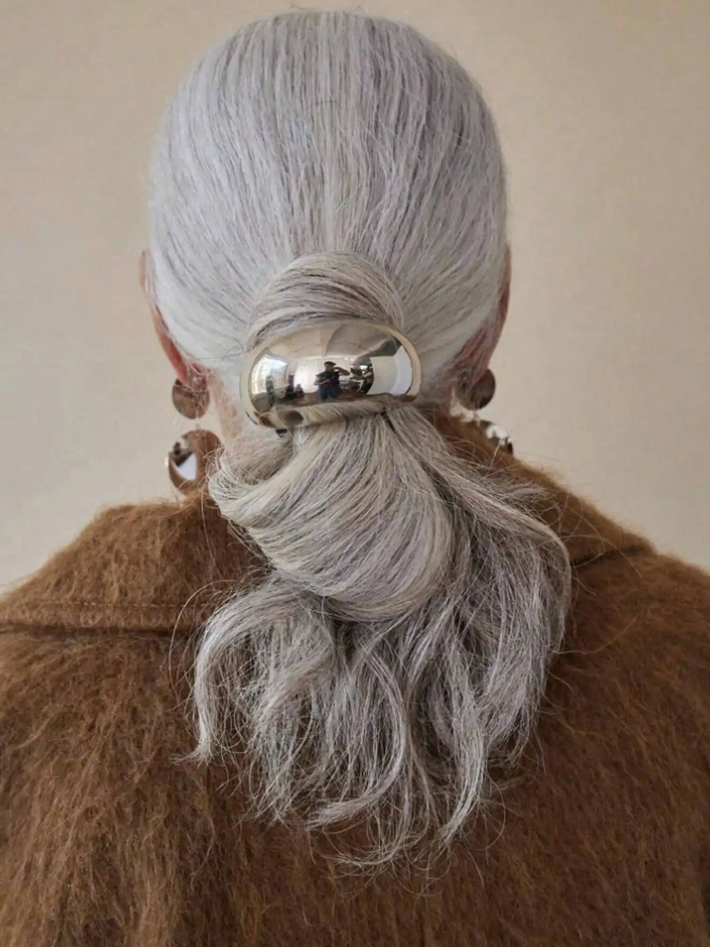 1pc Fashionable Punk Geometric Metal Headb Ponytail Hair Scrunchie For Women Simple H alternate view