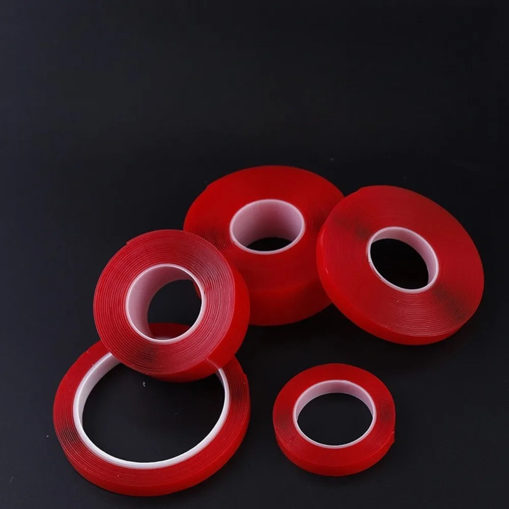 3meter Red Film Acrylic Double Sided Tape 8-30cm Heavy Duty Transparent Adhesive Tape for Wall Mounting Car Decor DIY Crafts