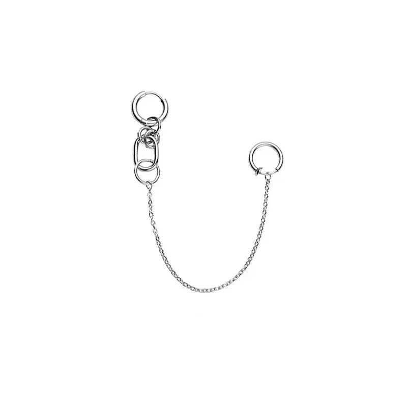 NANA Inspired Lip Piercing Set | Cosplay Punk Chain Earrings additional angle