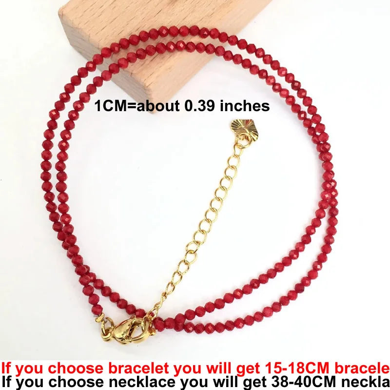 Faceted Gemstone Bead Choker Necklace and Bracelet Set | Natural Stone Jewelry for Men close-up view