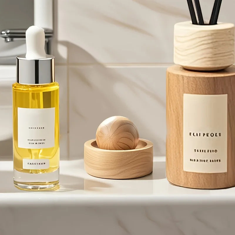 Car & Home Essential Oil Diffuser - Made of Wood Mini Cute Natural Fragrance Diffuser close-up view