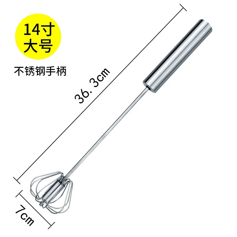 Stainless Steel Semi-Automatic Egg Beater | Hand Push Cream Blender for Kitchen Bak additional angle