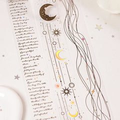 Journal GO 3x200cm Poems Sky PET Tape Stickers Decorative Adhesive Tape Diy Scrapbooking Collage Junk Journal Album Card Decor