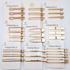 3Pcs/set Korean Metal Hairpins for Women Simple Hollow Out Bangs Side Clips Gold Color Hairgrip Broken Hair Accessories Headwear