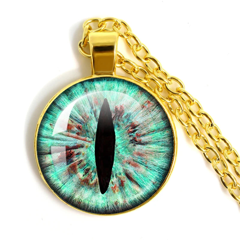 Fashion Evil Eye Pendant Necklace | Trendy Glass Cabochon Jewelry Gift additional angle