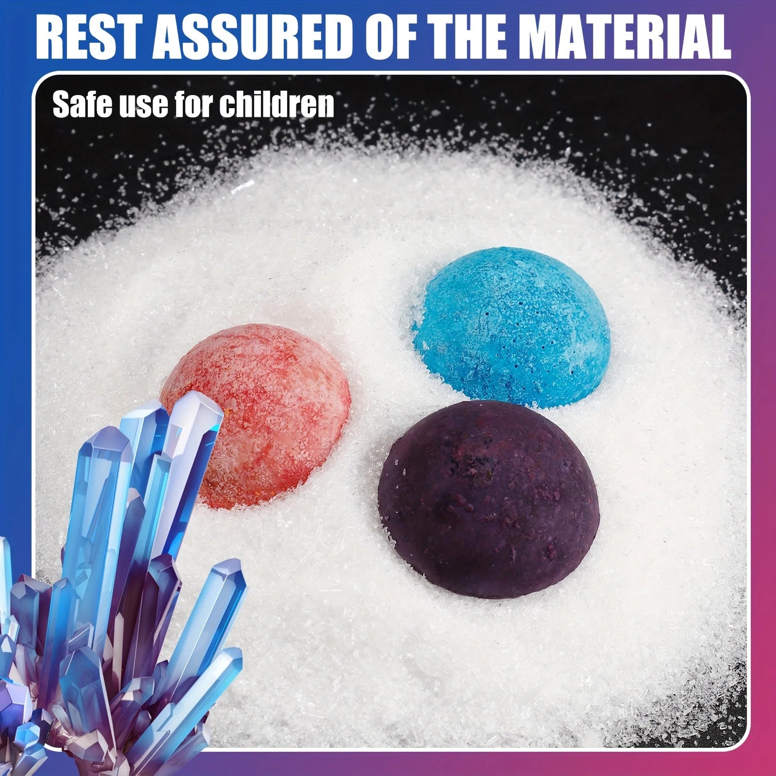 Science education toys, crystal growth and planting, educational puzzle toys, DIY crys close-up view