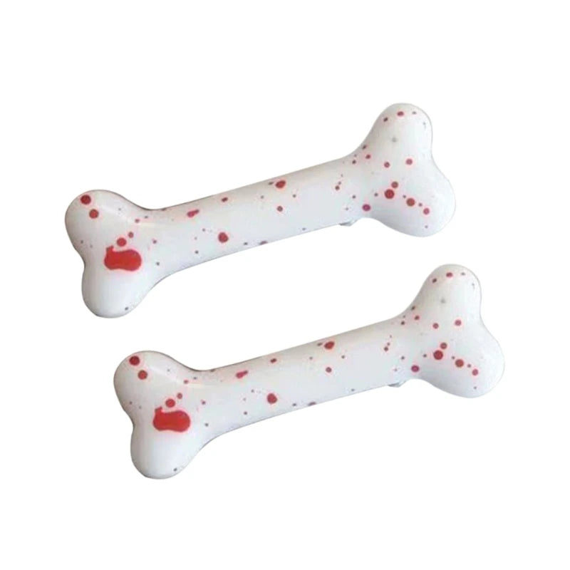 Cartoon Bone Hair Clip Resin Dog Bone Hair Pins Hair Clamps Y2K Hair Accessories for Gir detail view