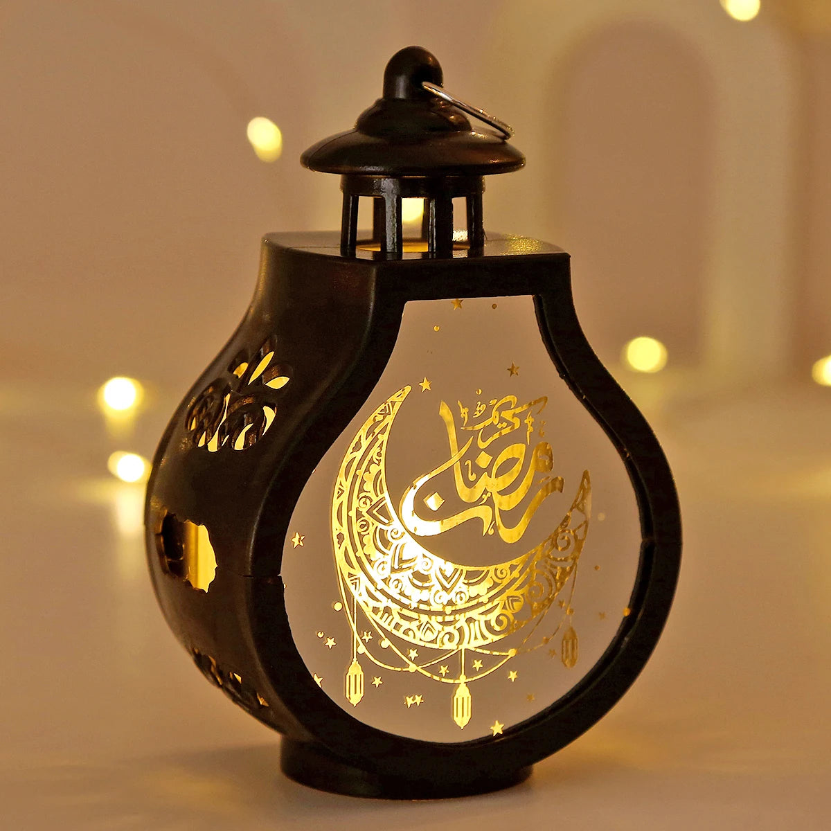 LED Star Moon Candlestick Light | Ramadan Decoration with Castle Wind Lamp detail view