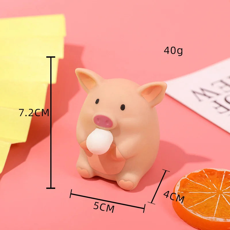 Piggy Capybara Fidget Squeeze Toy Cute Pig Squishy Toys Animal Spit Bubbles Stress Re alternate view