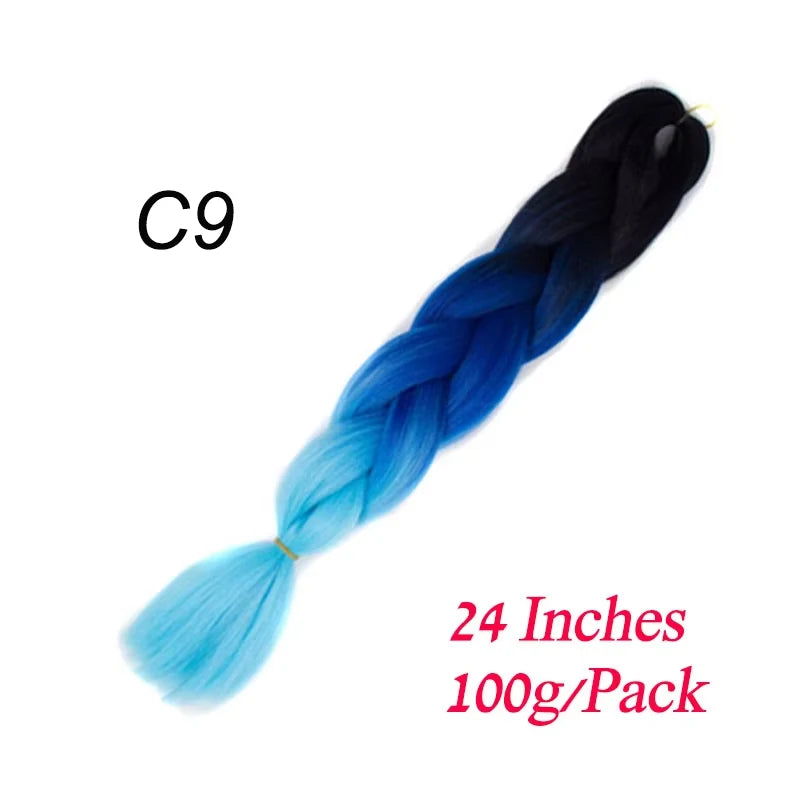 Lihui Pre Stretched Jumbo Braid Hair Extensions 24 inch | Kanekalon Synthetic Hair for close-up view