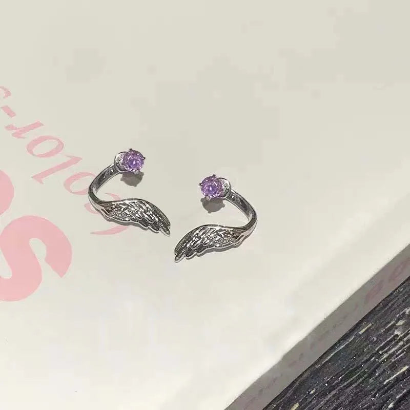 Luxury Crystal Wing Ear Bone Nail for Women Exquisite Elegant Silver Color Shiny Rhin alternate view