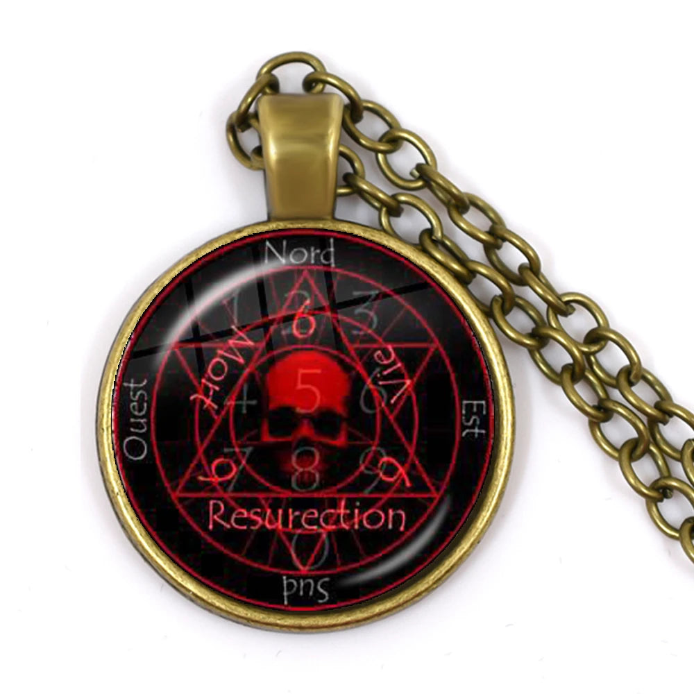 Hellsing Alucard Pentagram Pendant Necklace 25mm Glass Cabochon Pentagram Statement P alternate view