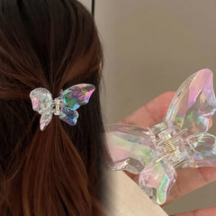Acrylic Butterfly Hair Claw Crystal Simple Transparent Hair Clip Claw Clamp Korean Fashion Headwear Girls Women Hair Accessories