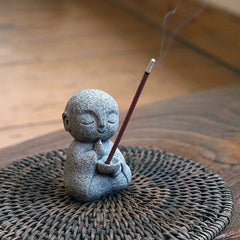 Jizo Monk Incense Holder | Zen Aromatherapy Decor