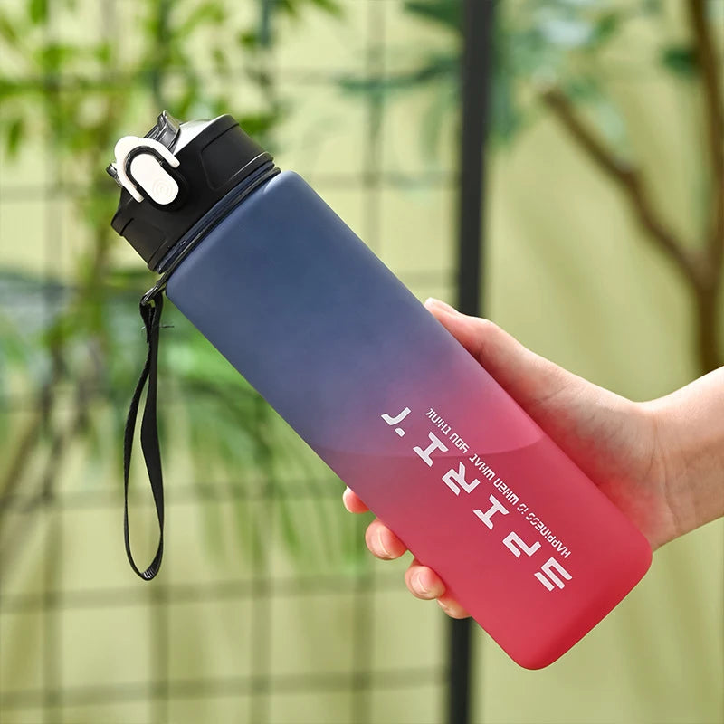 【Peace】800ml Large Capacity Sports Water Bottle Leak Proof Colorful Plastic Cup Dri additional angle