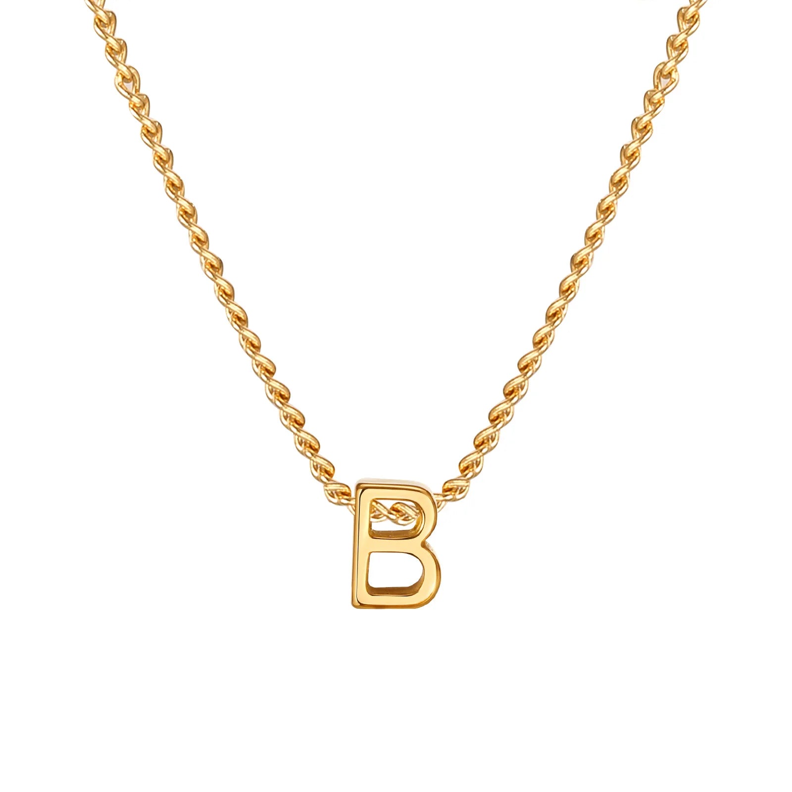 Vnox Chic Tiny A-Z Letters Necklaces for Women Girls, Gold Color Stainless Steel Init lifestyle view