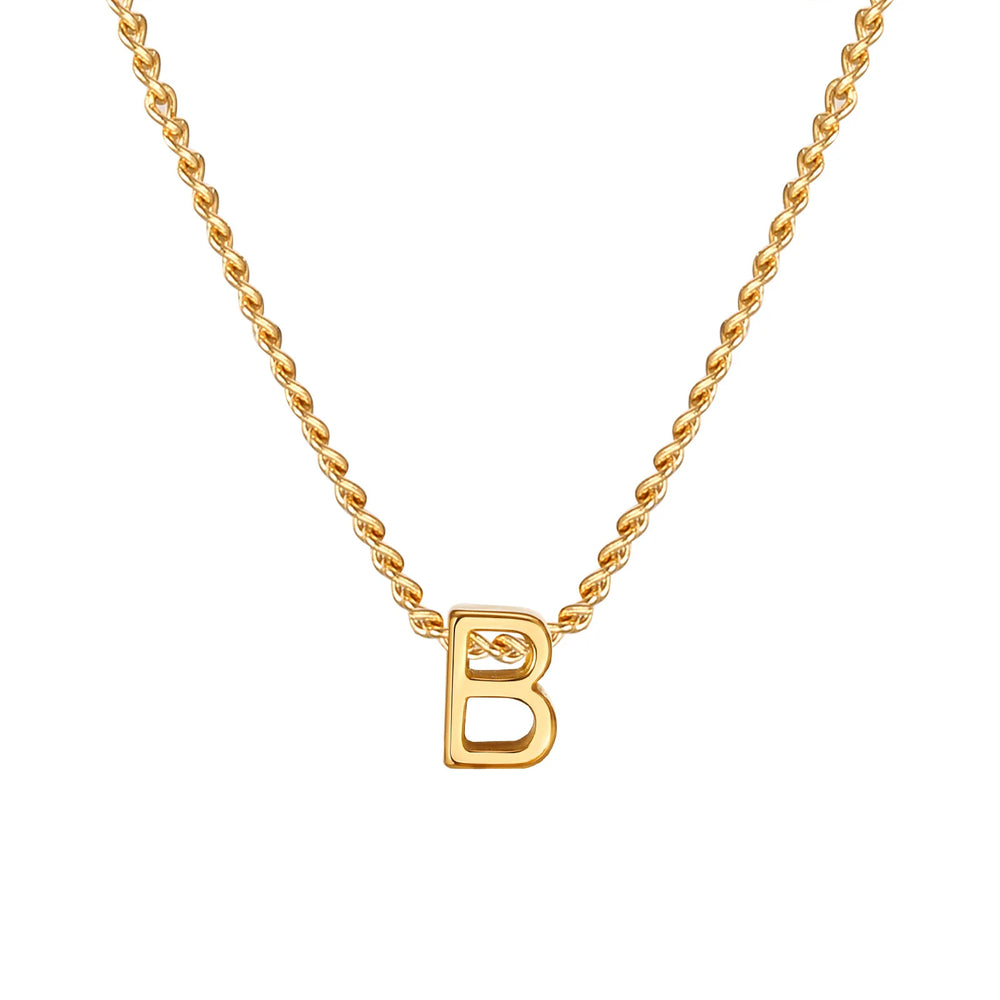 Vnox Chic Tiny A-Z Letters Necklaces for Women Girls, Gold Color Stainless Steel Init lifestyle view