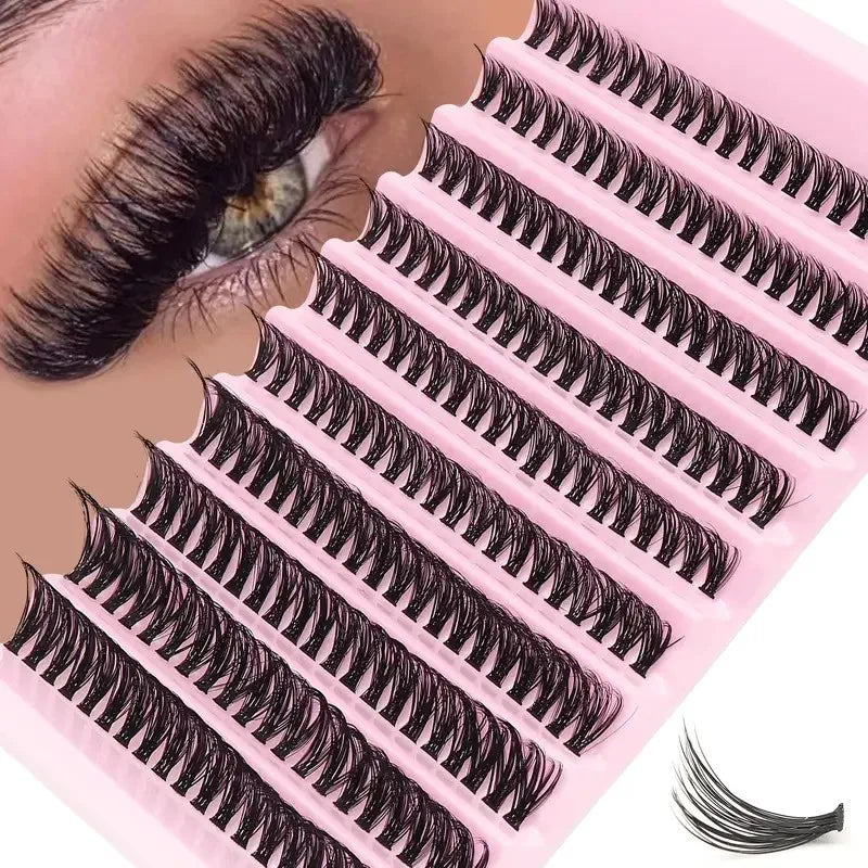 Cluster Eyelashes 200 Pcs DIY Natural Look Wispy Lashes | 9-16mm 40D Curly alternate view