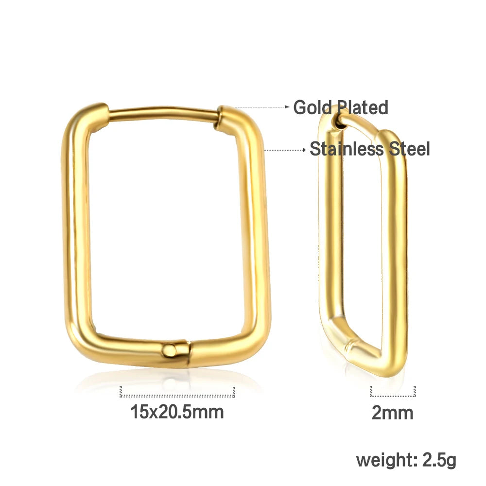 LUXUSTEEL U-Shaped and Geometric Hoop Earrings | Anti-Allergy Stainless Steel Earrings f detail view
