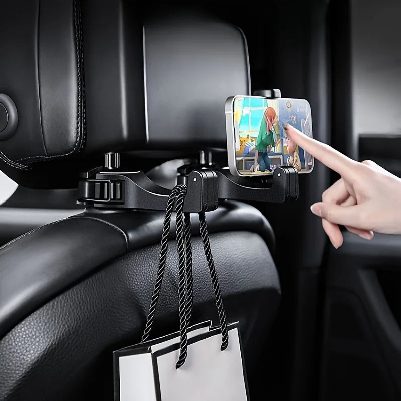 Multifunction Rear Headrest Hook Car Phone Holder Adjustable Automobile Headrest Phone C detail view