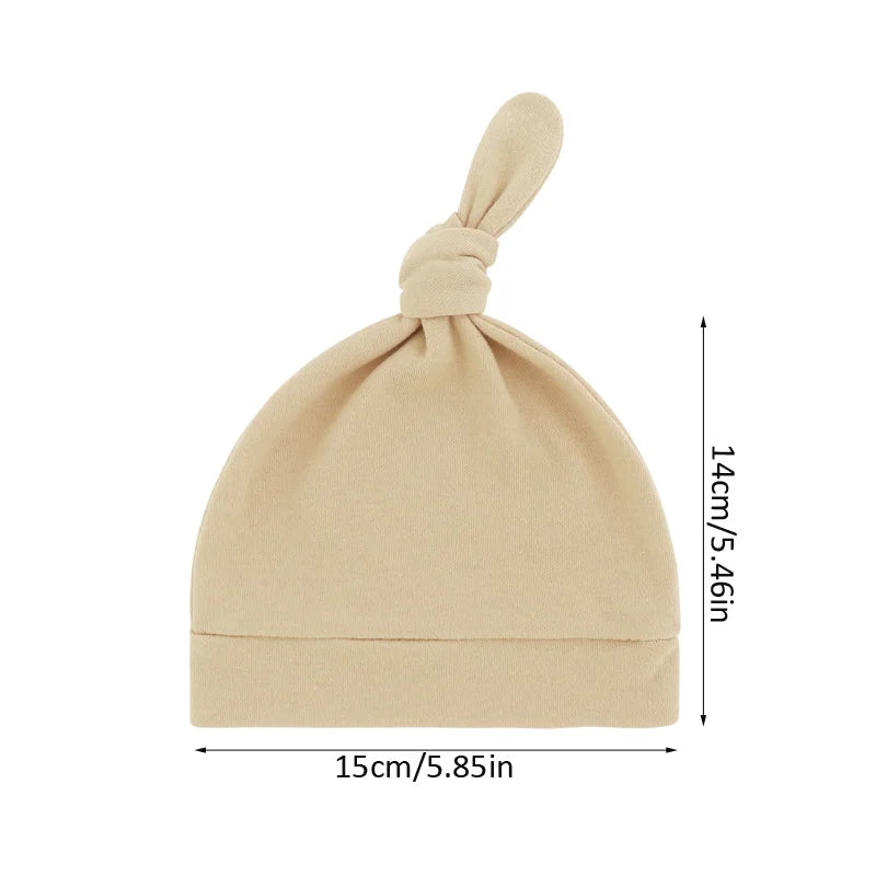 3Pcs Newborn Cotton Baby Beanie Hat Set | Cute Cartoon Infant Caps for 0-6 Months detail view