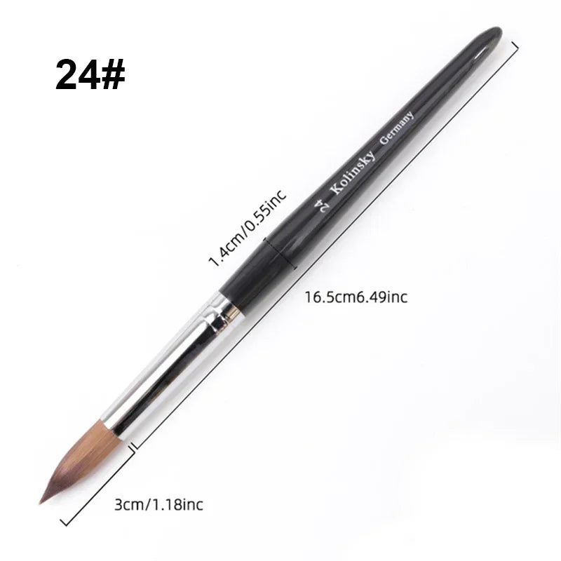 Kolinsky Acrylic Nail Art Brush Wood Handle Nail Art Mink Brush Gel Builder Nail Tool alternate view