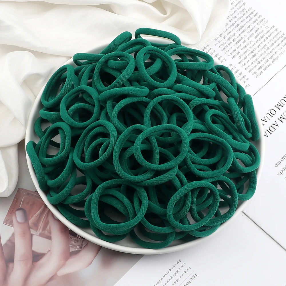 51 Colors Basic Elastic Hair Band for Girls 20/30/50PCS 4cm Simple Solid Color Head additional angle