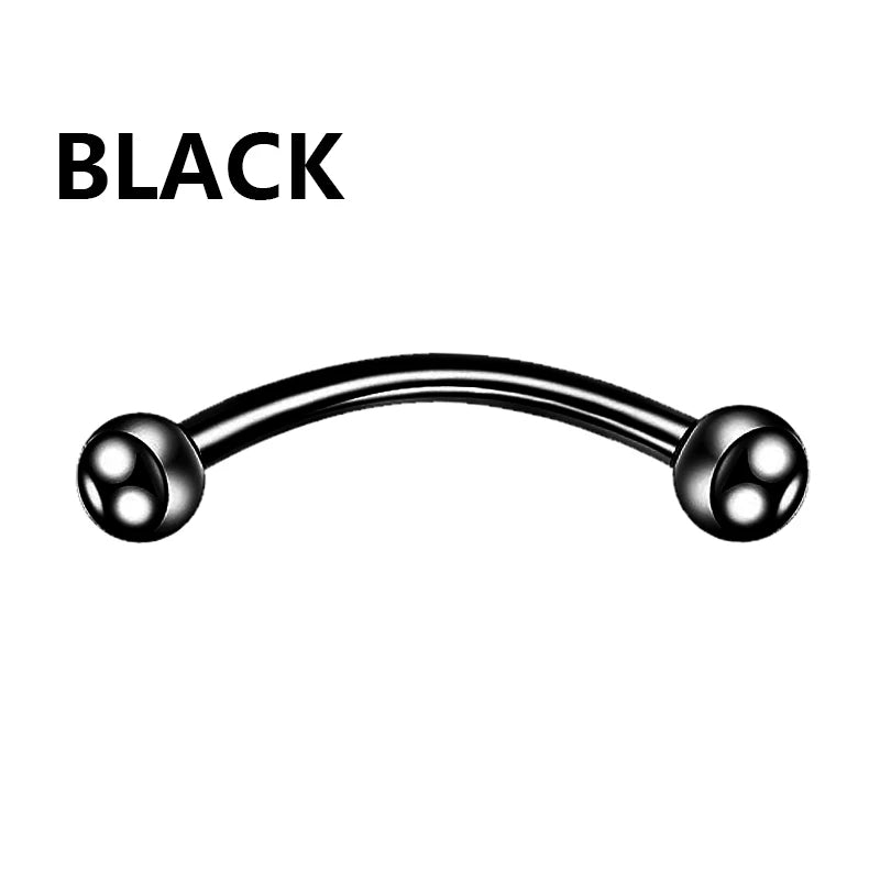 1PC Stainless Steel Helix Piercing Eyebrow Lip Labret Rings Stud Earring 6/8/10mm T additional angle