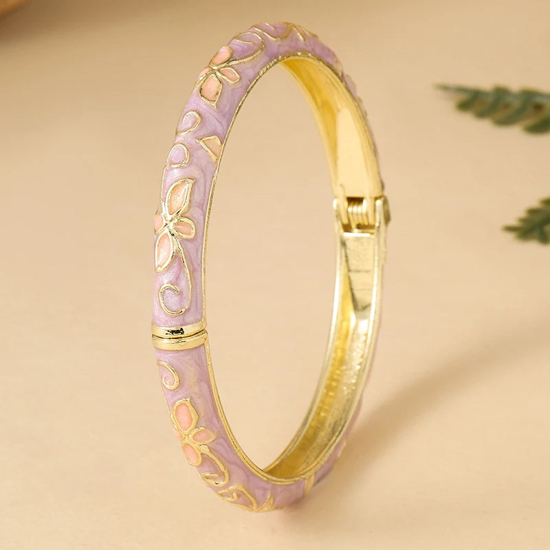 FTCY Fine Four-leaf clover bracelet For Women Bohemian Ethnic Enamel Bracelet Cloison alternate view