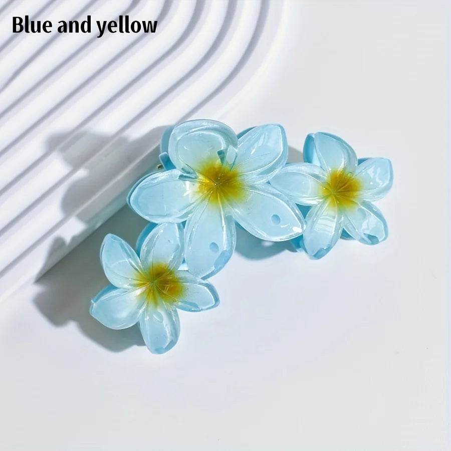 1 Set of Women's Contrast Color Flower Hair Claw Daily Various Scenes Hair Spring and Summer New Hair Accessories