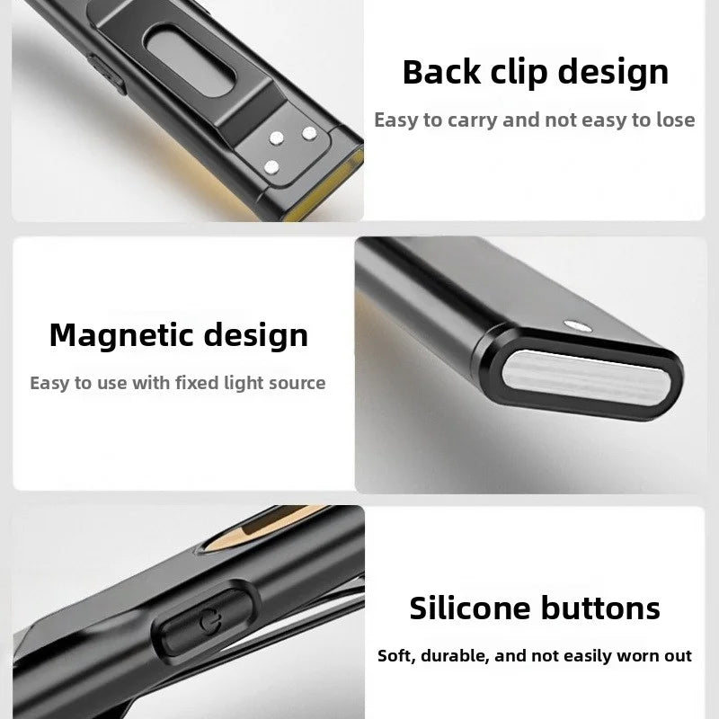 Portable Rechargeable Mini LED Keychain Flashlight 800LM Magnetic Pocket Torch Light f close-up view