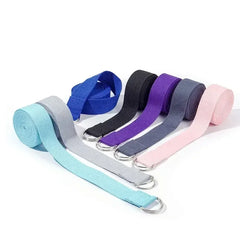1.8m Cotton Yoga Strap with D-Ring Buckle | Adjustable Stretching Aid for Flexibility