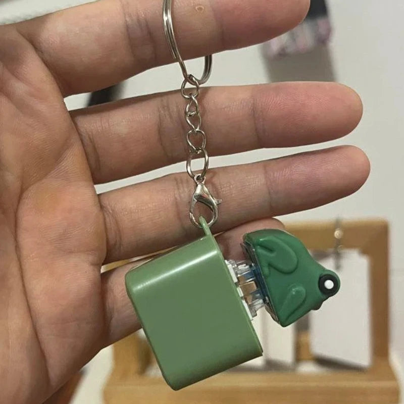 Funny Frog Duck Keychain Rechargeable Keyboard Clicker Sound Keyring With LED Light F lifestyle view