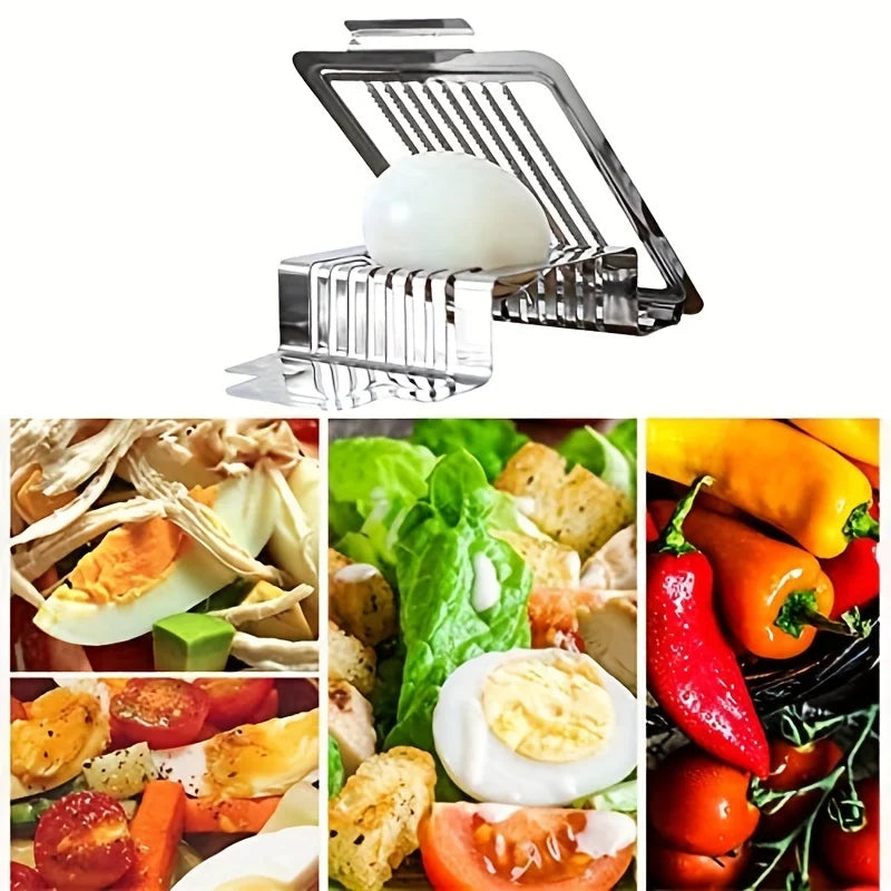 Stainless Steel Egg Slicer | Multi-Functional Kitchen Tool close-up view