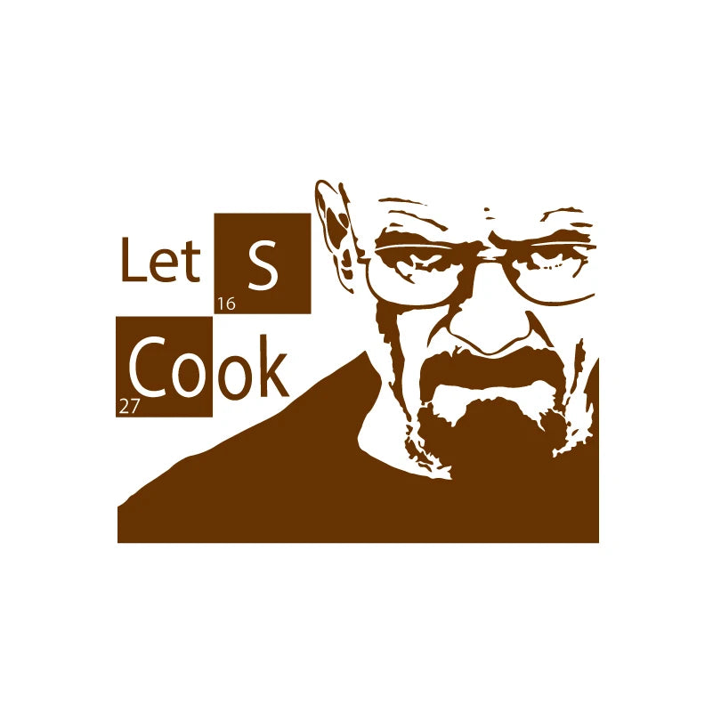 Instant Pot Vinyl Sticker | Kitchen Lets Cook Pressure Cooker Decal, Breaking Bad Heis close-up view