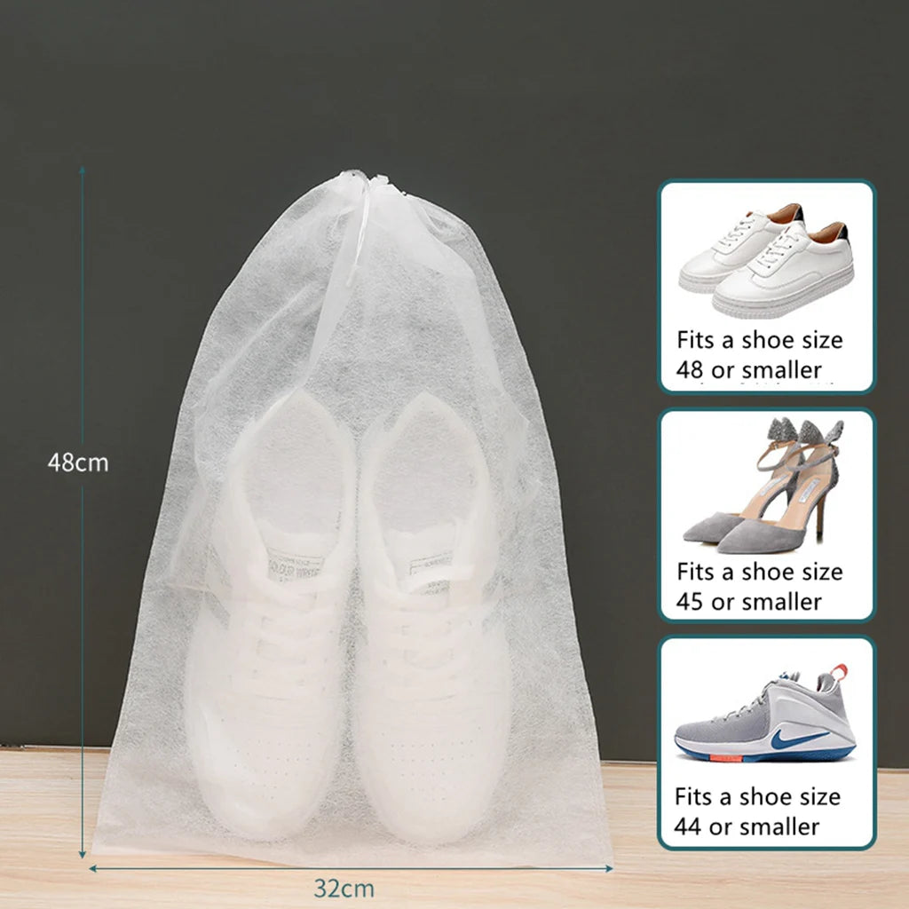 10pcs Shoes Storage Bag Closet Organizer Non-woven Travel Portable Bag Waterproof Pocket detail view