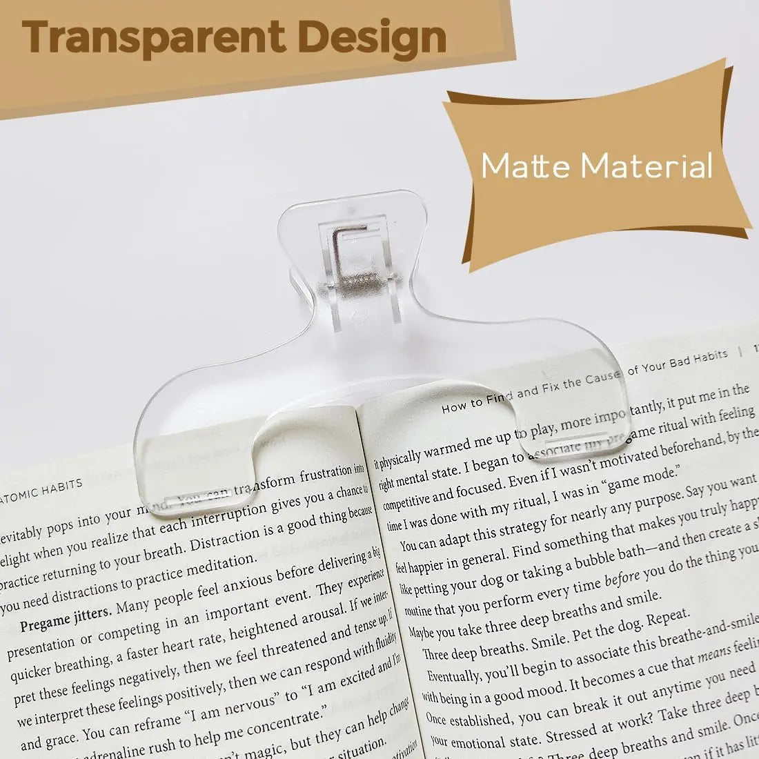 2pcs Transparent Book Page Holder for Reading, Book Opener Holder Convenient for Reading detail view