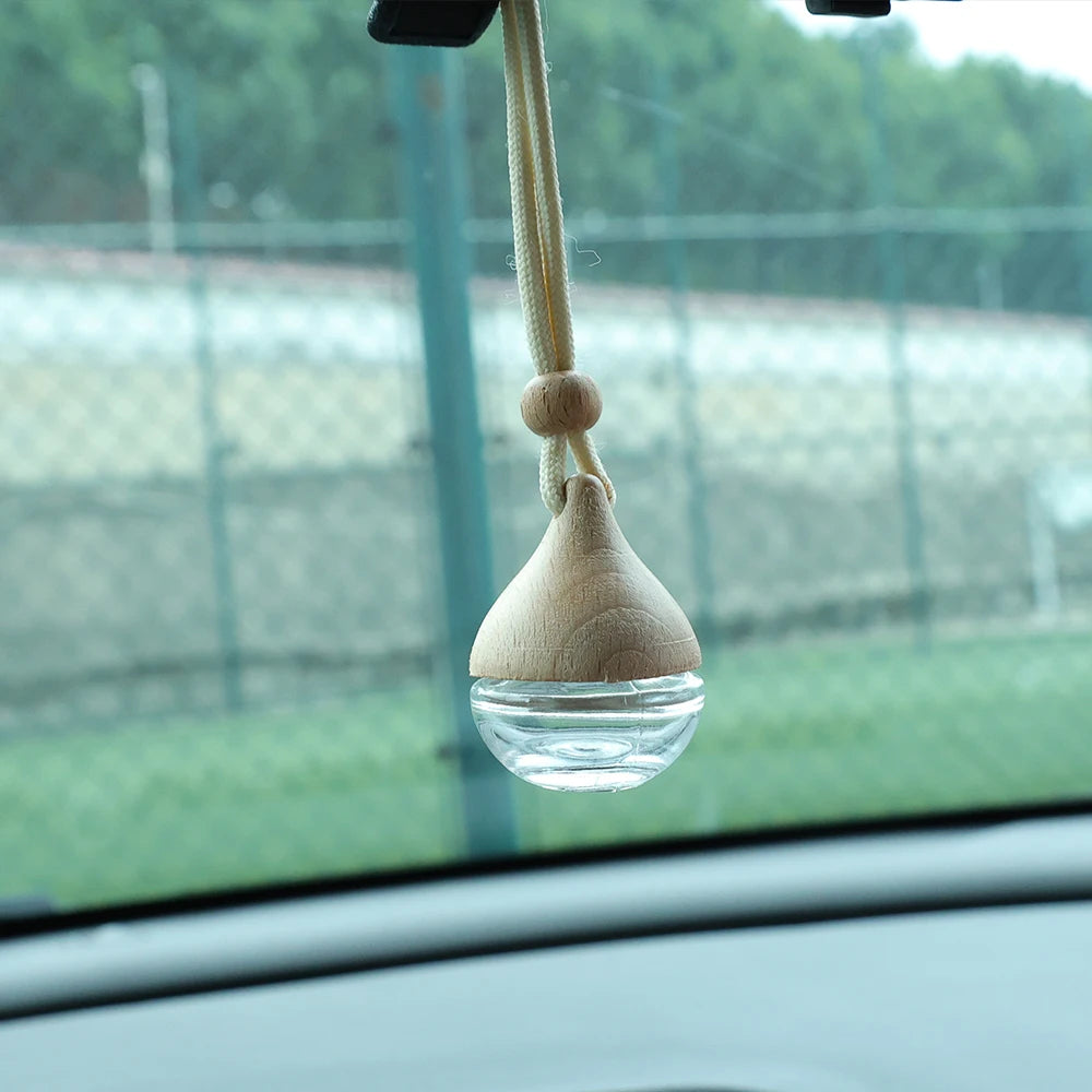 Round Car Perfume Bottle Ornament Aromatherapy Essential Oil Bottle Hanging Auto Ai additional angle