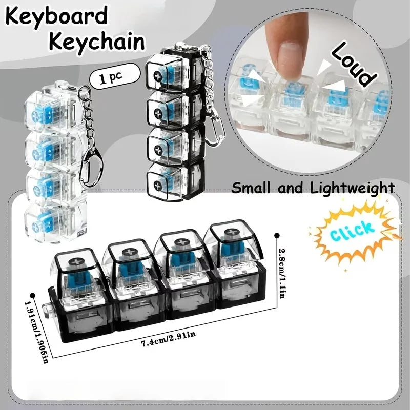 LED Click Keychain | Stress Relief Light Up Keyboard Toy for Anxiety alternate view