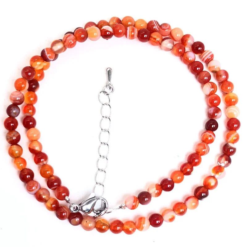4mm Natural Stone Choker Necklace | Bohemian Crystal Collar Jewelry for Women