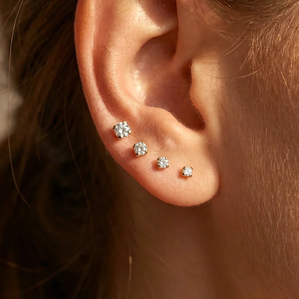 2/8PCS Stainless Steel Eearring Nose Stud Cartilage Piercing Jewelry Helix Tragus Lip Go detail view
