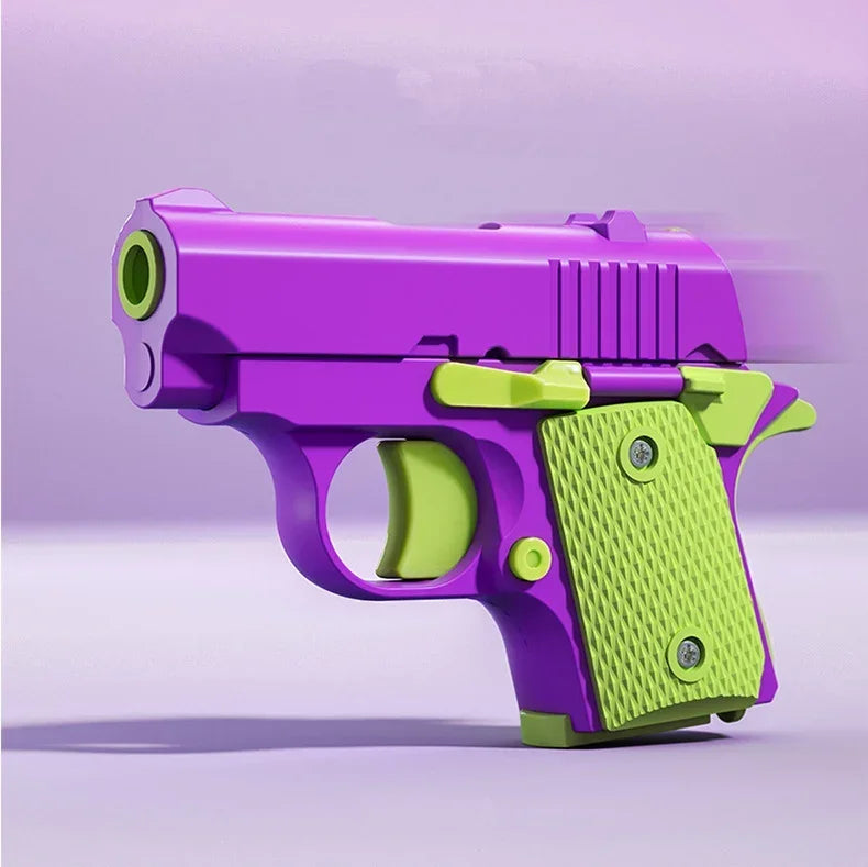Stress Relief Pistol Toy | Mini Manual Burst Fidget Gun lifestyle view