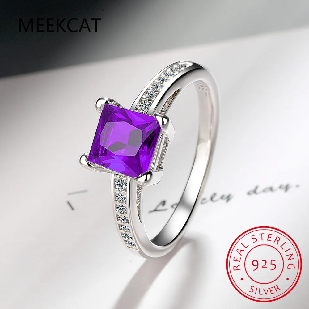 1CT 2CT Princess Cut D Vvs1 Moissanite Engagement Ring for Women Flawless Gemstone 100 close-up view