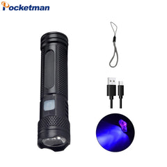 UV Flashlight Black Light | 365nm USB Rechargeable Mini Wood's Lamp