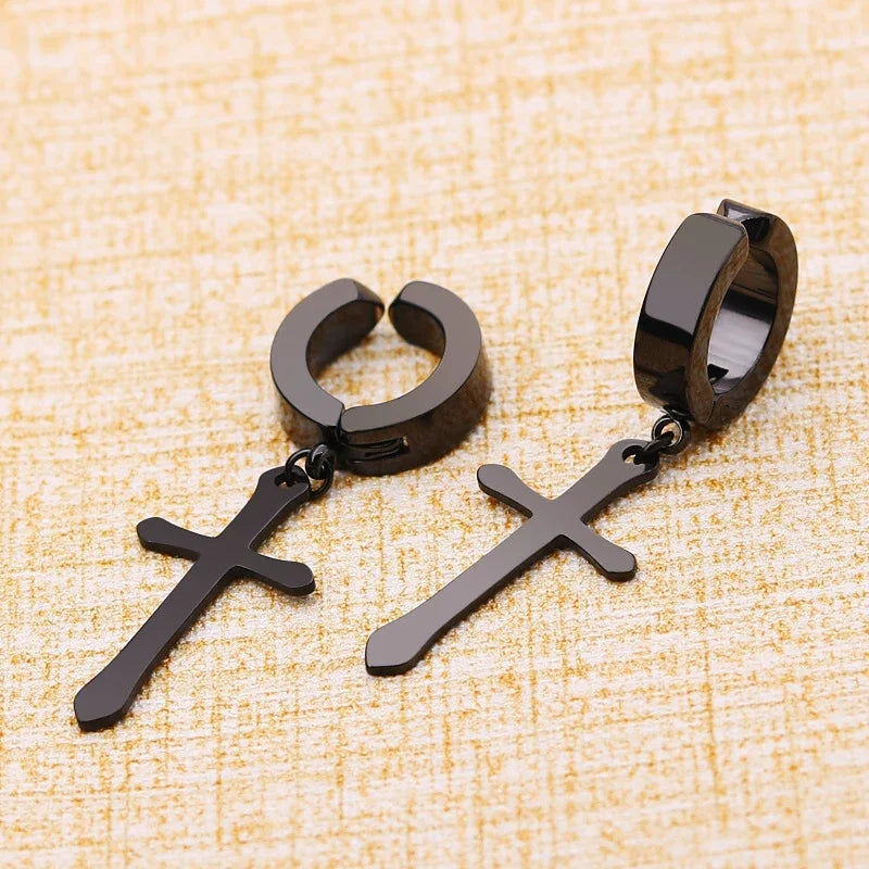 1/6 pairs No Piercing Earrings Titanium Steel Clip-on Fake Earring Round Ear Clip For lifestyle view