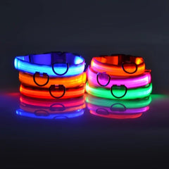 Nylon LED Night Safety Dog Collar detail view